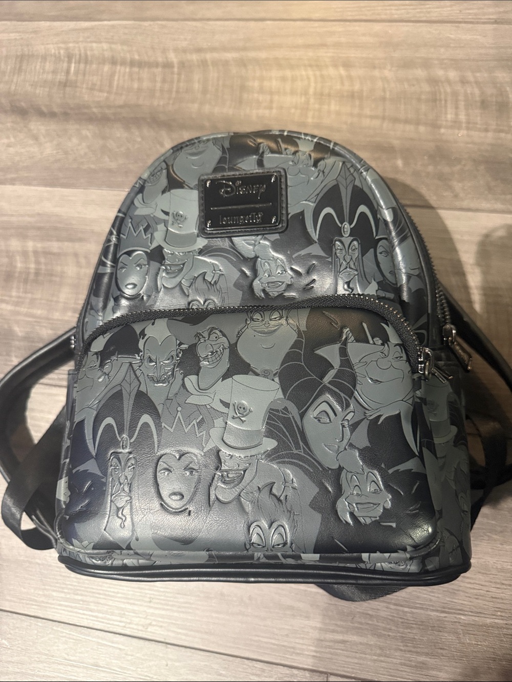 Loungefly Black & Gray Disney Villains Mini Backpack